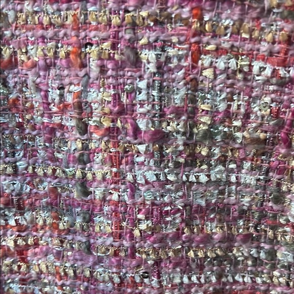 Aqua Pink Tweed Blazer Modern Open-Front Design - Picture 4 of 4